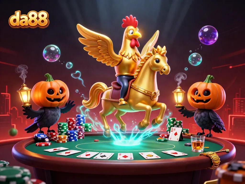 Experience thrilling gaming action at da88, featuring a vibrant casino scene with captivating characters and rich game elements.